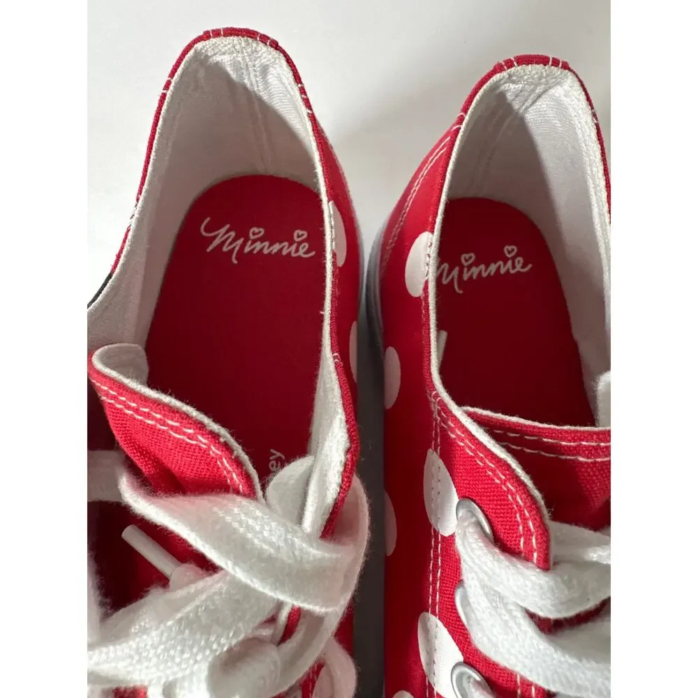Disney Red White Minnie Mouse Polka Dot Low Top Sneakers